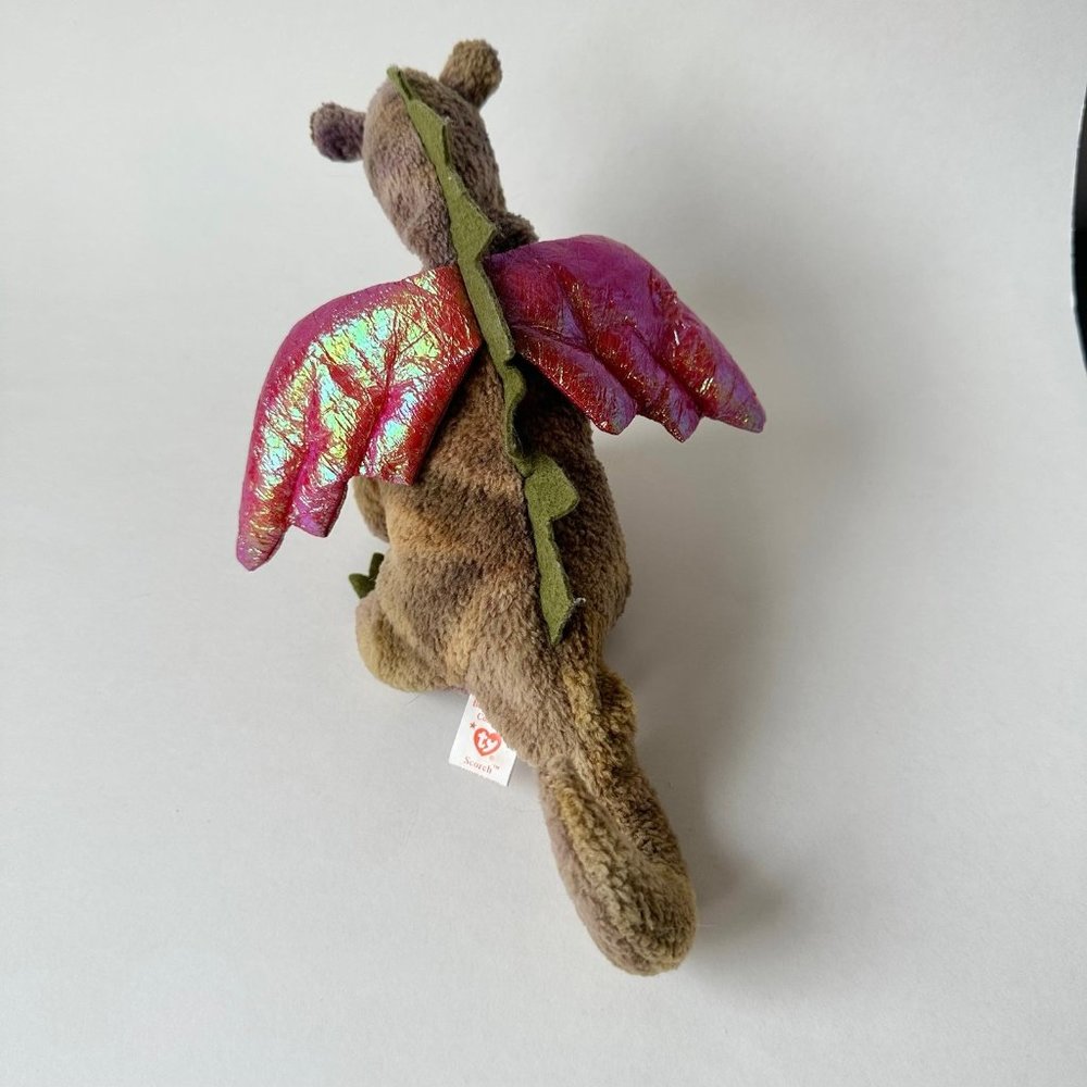 Scorch TY the Dragon Beanie Baby 7" Stuffed Animal Plush with 1998 Hang Tush Tag - Picture 2 of 4